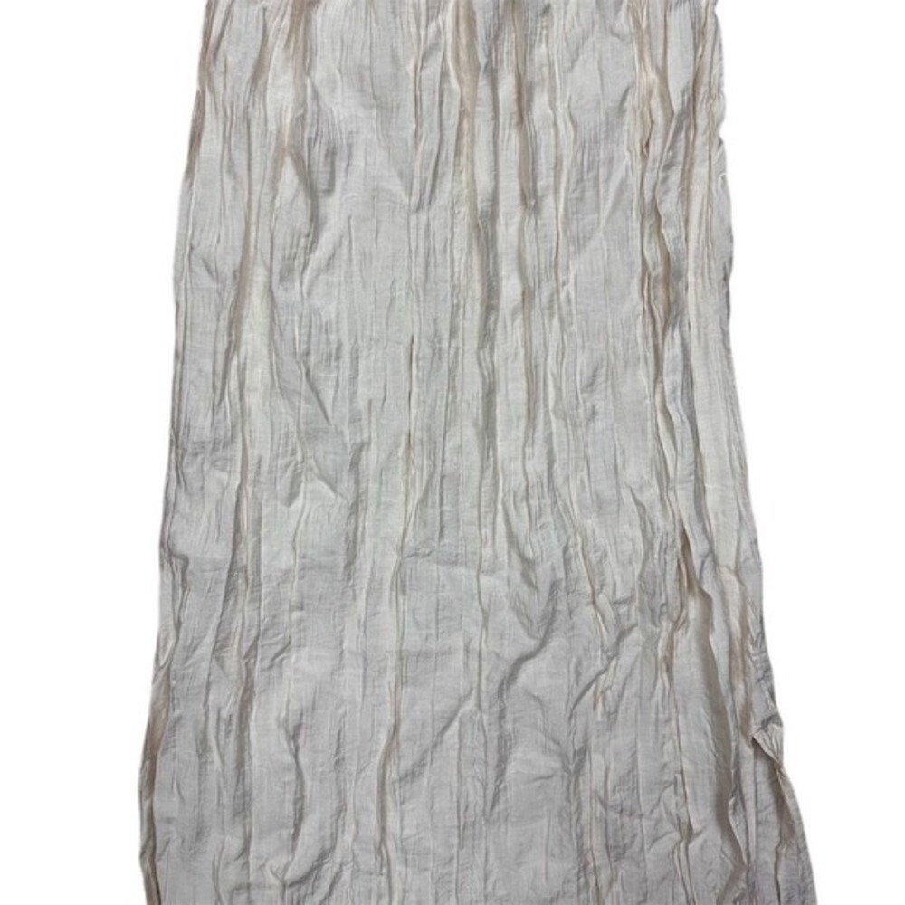 NWT J. Crew Women's Beige Crinkled‎ Side-Slit Midi Dress XXS Summer Casual - Picture 4 of 9